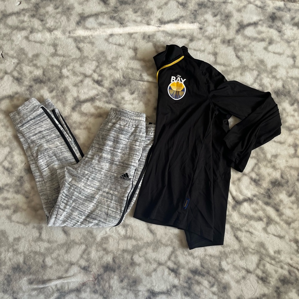 Boys Size XL 14/16 Golden State Warriors and Adidas Joggers Bundle